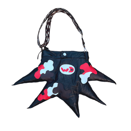 Black Leather Crossbody Star Bag
