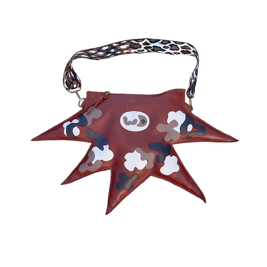 Brown Leather Crossbody Star Bag