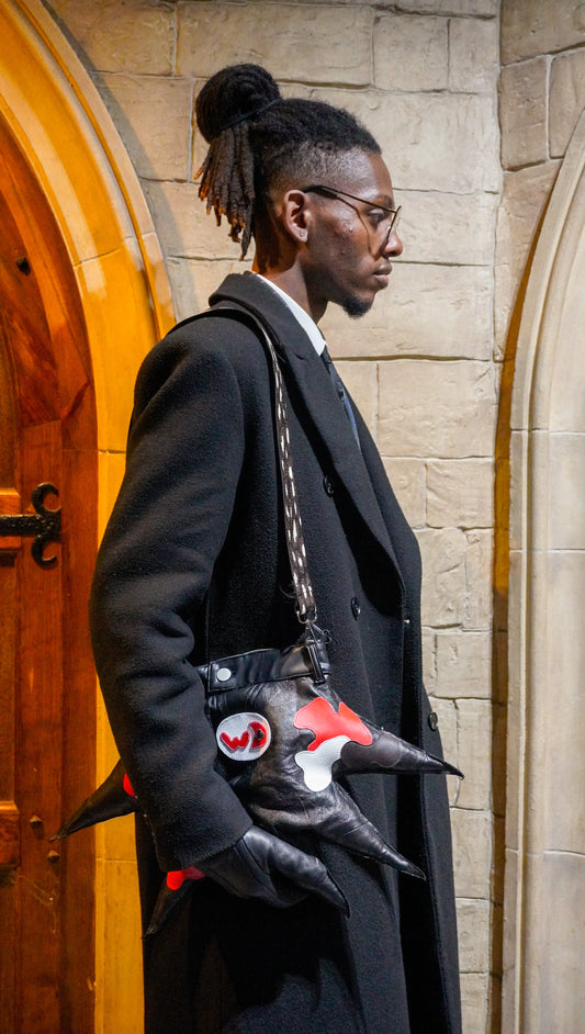 Black Leather Crossbody Star Bag