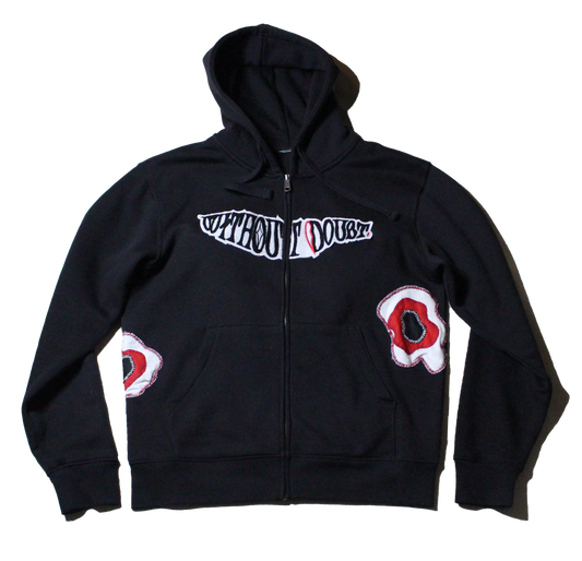 Patchwork Zip-Up Hoodie